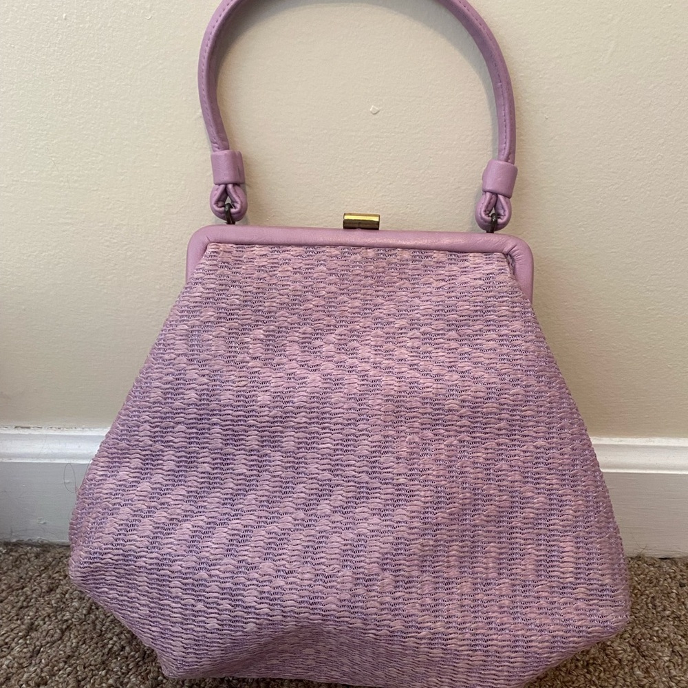 Vintage Purple Woven Shoulder Bag